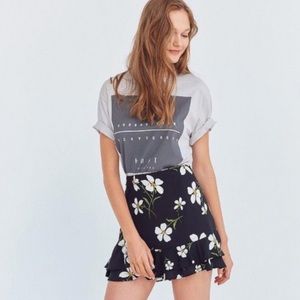 Kimchi Blue Black Floral mini skirt
